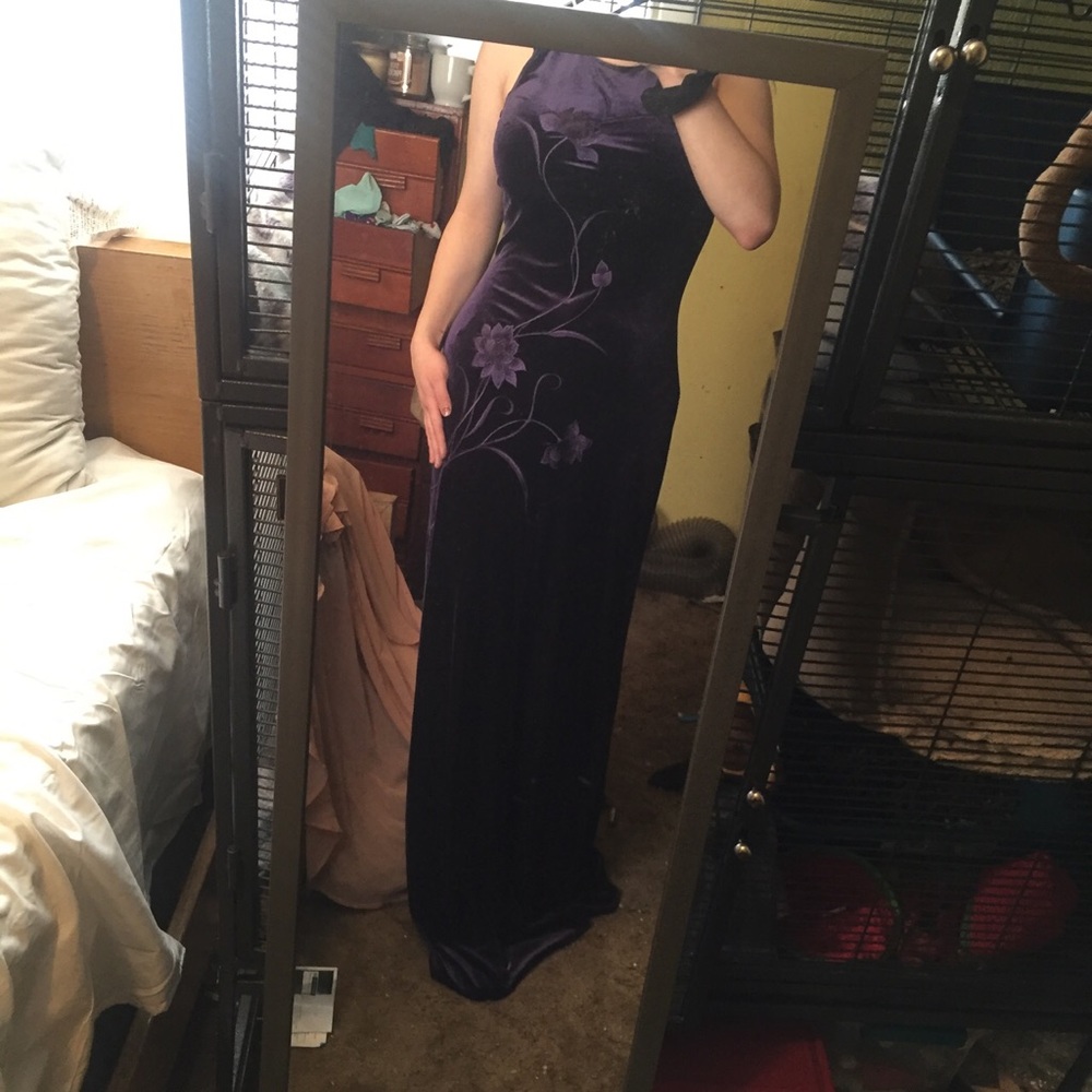 Purple Satin Dress